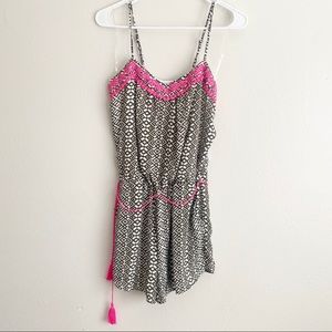 NWT Takara Green Pink Sleeveless Romper Size Small